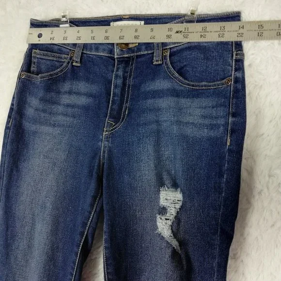 Harper Heritage Womens Jeans Skinny Blue Denim Medium‎ Wash Ripped Mid Rise 26 - Picture 6 of 13